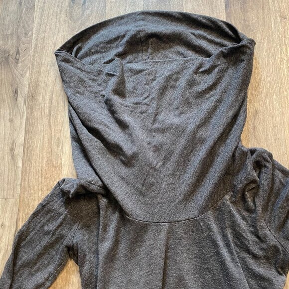 Gap Gray Lightweight Cowl Neck Long Sleeve Shirt Size Small - Picture 6 of 7